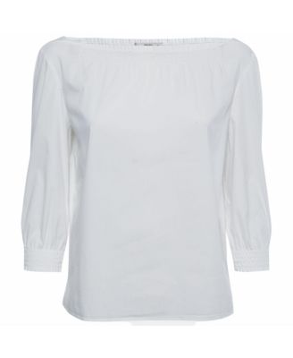 Women's Smocked Neck Sleeve Cotton Top