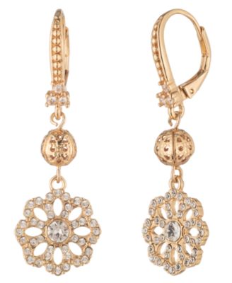 Crystal Filigree Beaded Double Drop Earrings