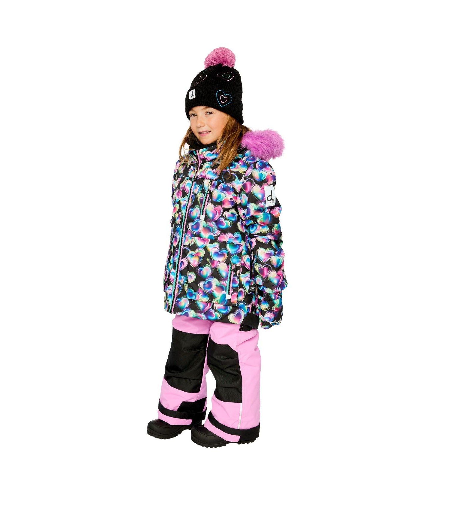 Big Girls (6-14) Two Piece Play Snowsuit Heart Print with Pants