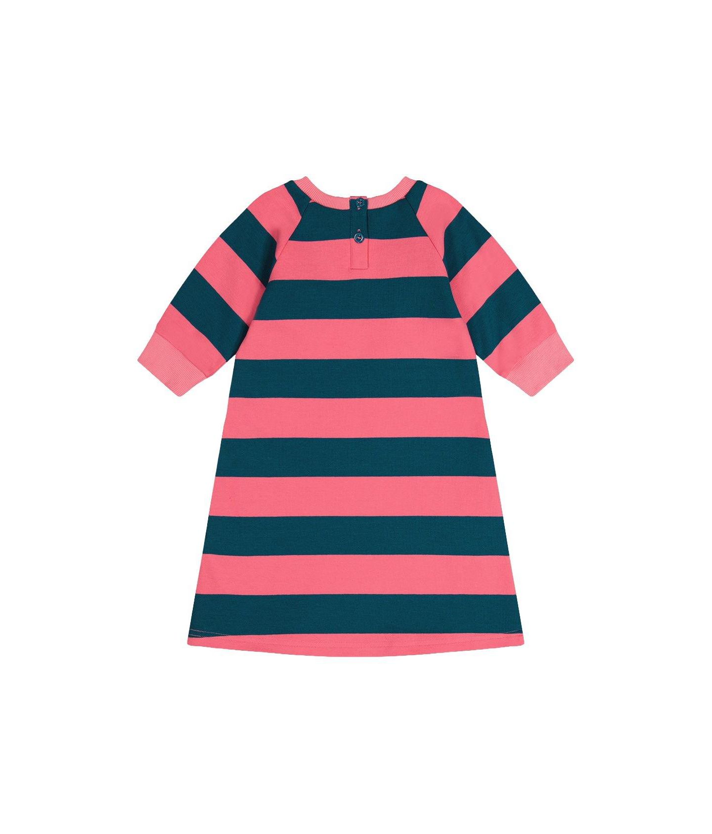 Платье Deux par Deux Engineer Stripe Dress для девочек, цвет: Розовый / Зелёный — фото 6