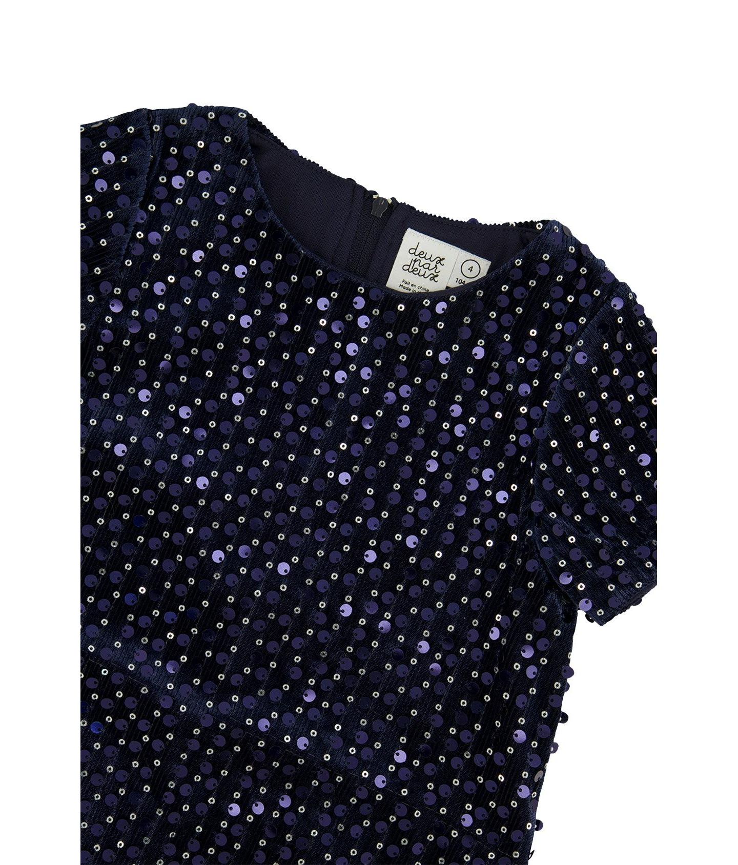 Платье Deux par Deux Short Sleeve A-Line Dress для девочек-малышей, цвет: Тёмный синий — фото 6