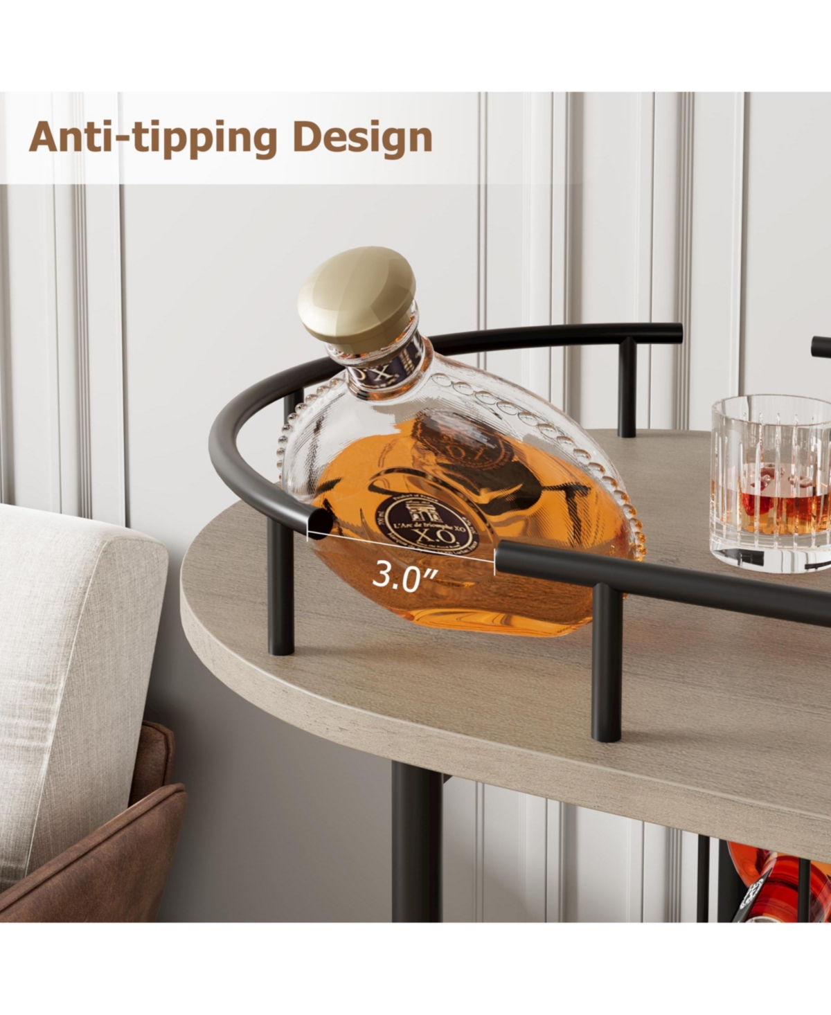 gaomon Elegant 4-Tier Gold Bar Cart with Wine Rack and Glass Holder Mobile Serving Cart on Wheels with Metal Storage Shelves for Dining, Living Room