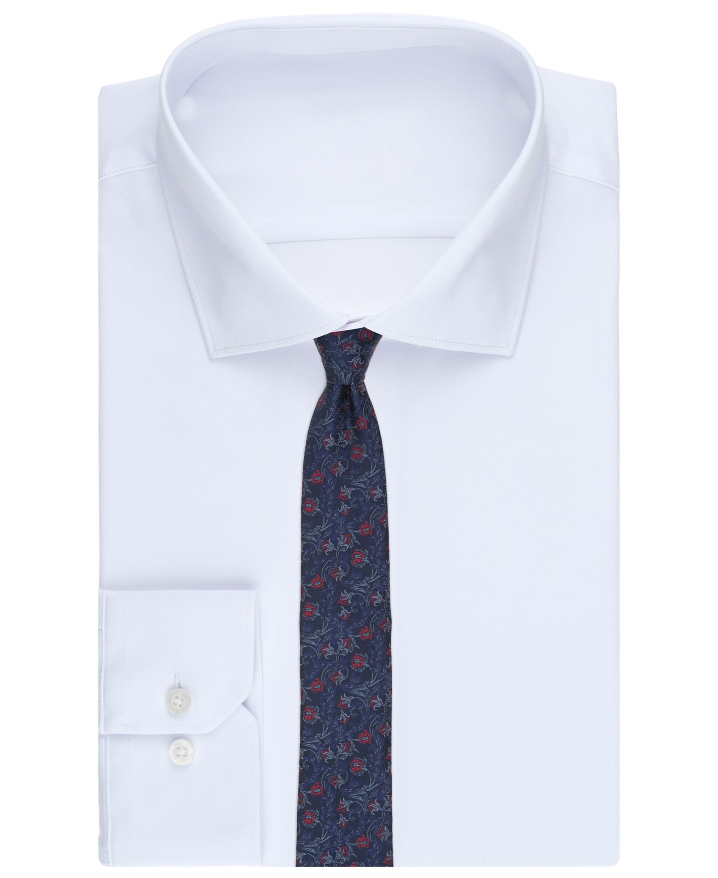 Мужской галстук Bar III Aster Floral Pattern Tie, цвет: Тёмный тёмно-синий — фото 3