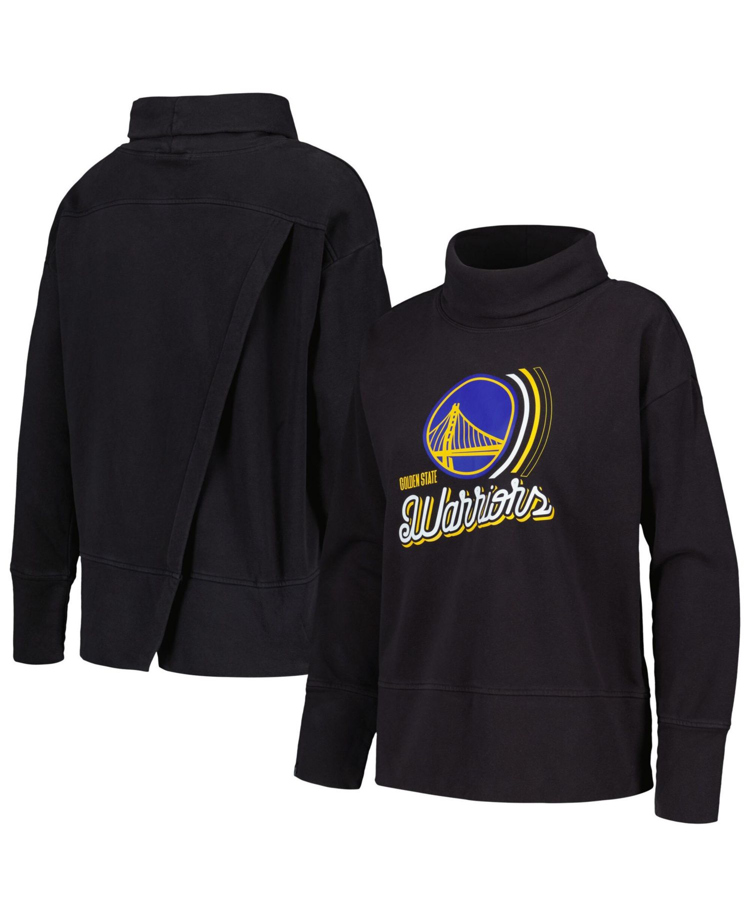 Women's Black Golden State Warriors Sunset Pullover Sweatshirt