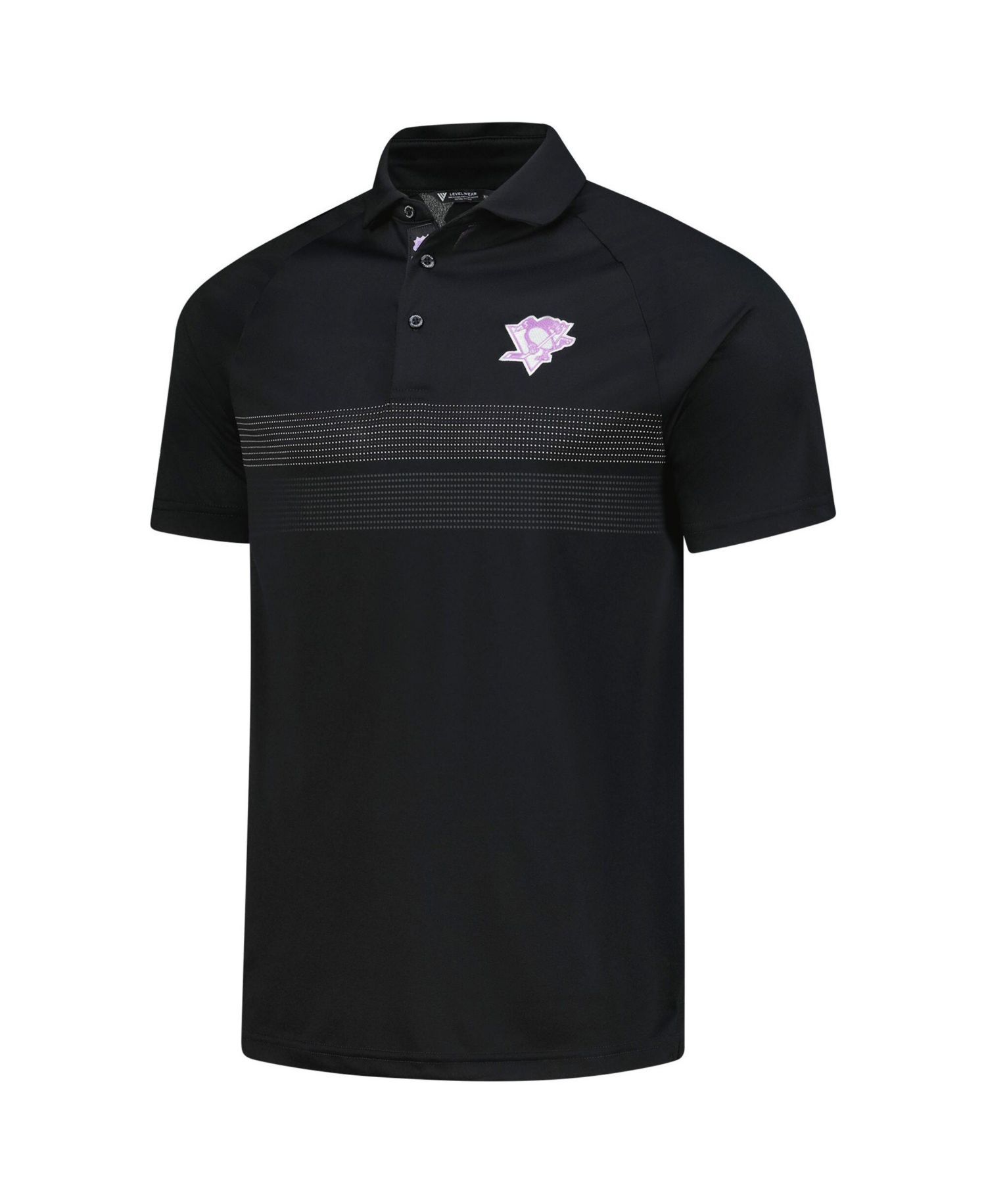 Men's Black Pittsburgh Penguins Hockey Fights Cancer Draft Day Mason Polo Shirt