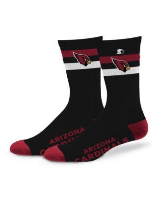 Men's and Women's Arizona Cardinals Team Color Two-Stripe Crew Socks