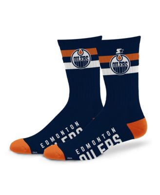 Men's and Women's Edmonton Oilers Team Color Two-Stripe Crew Socks