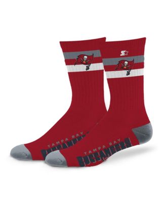 Men's and Women's Tampa Bay Buccaneers Team Color Two-Stripe Crew Socks