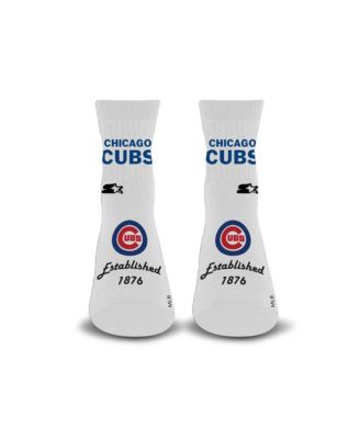 Men's and Women's White Chicago Cubs Established Stencil Quarter Socks