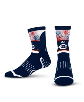Men's and Women's Navy Cincinnati Reds Americana Fireworks Quarter-Length Socks