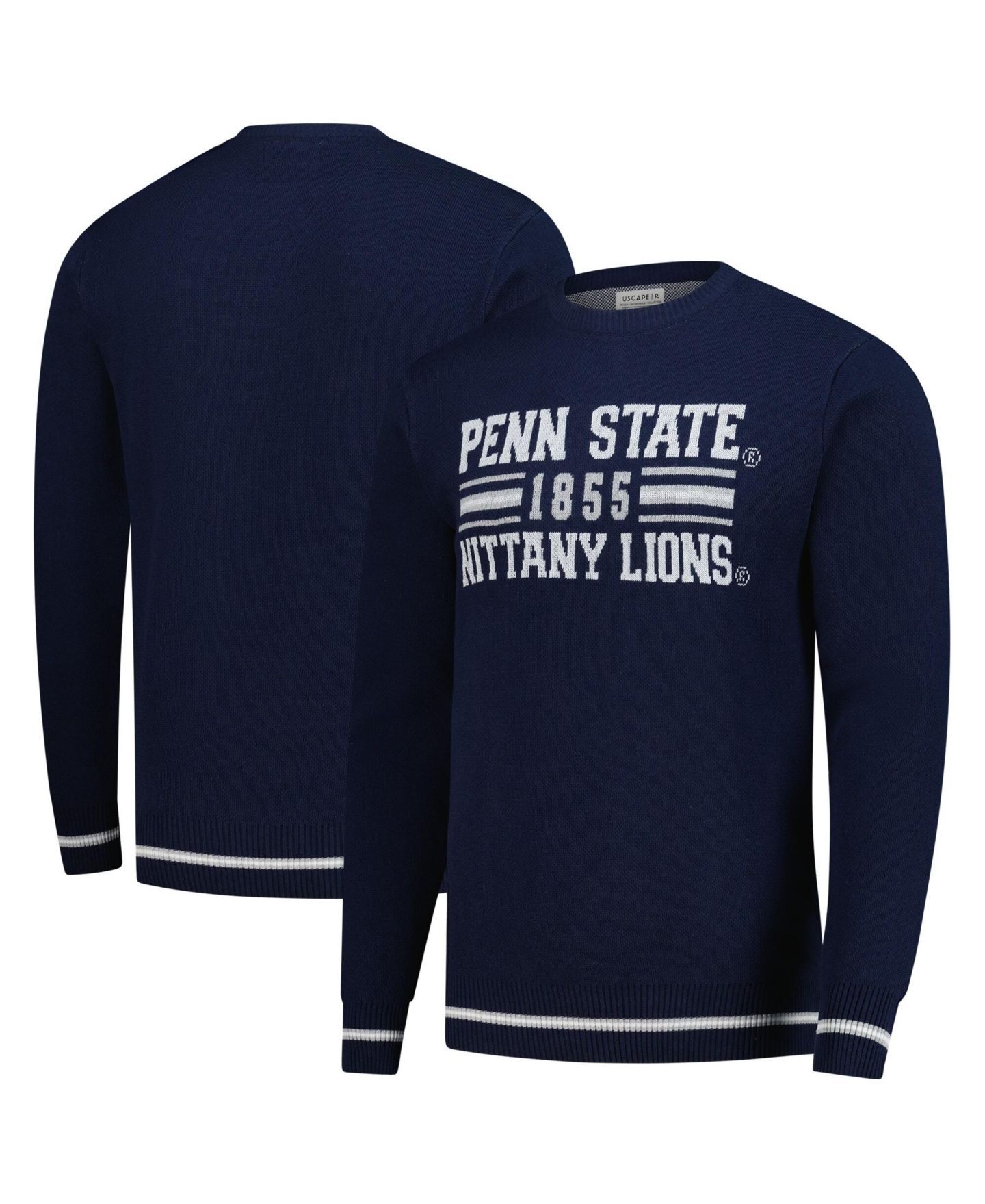Мужской свитер Uscape Apparel and Navy Penn State Nittany Lions Renew Knit Vintage Retro — фото 1