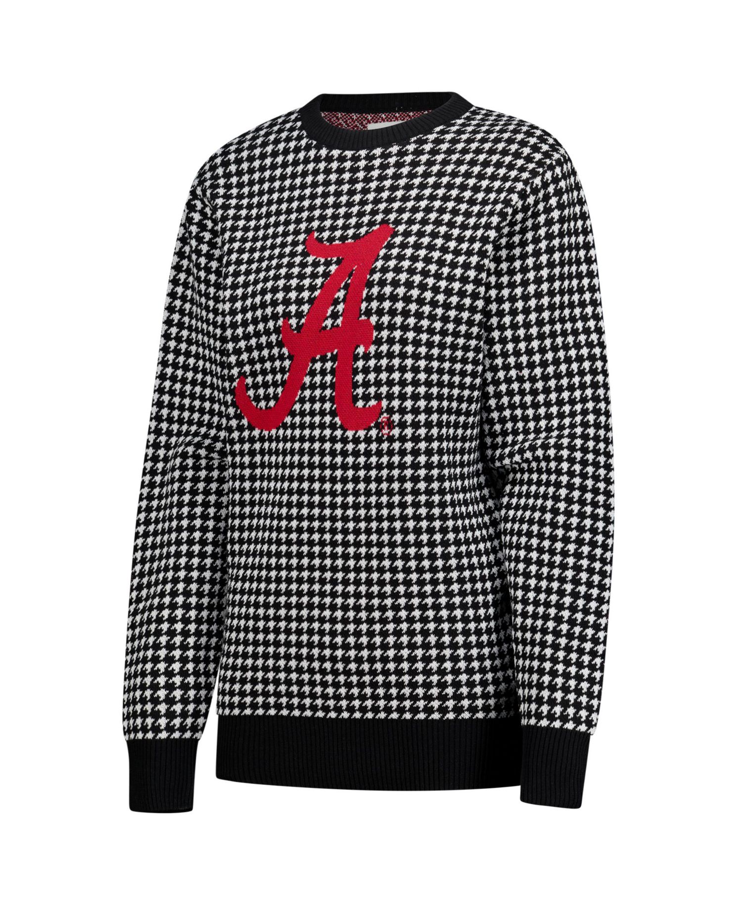 Women's Black Alabama Crimson Tide Renew Knit Vintage Houndstooth Sweater