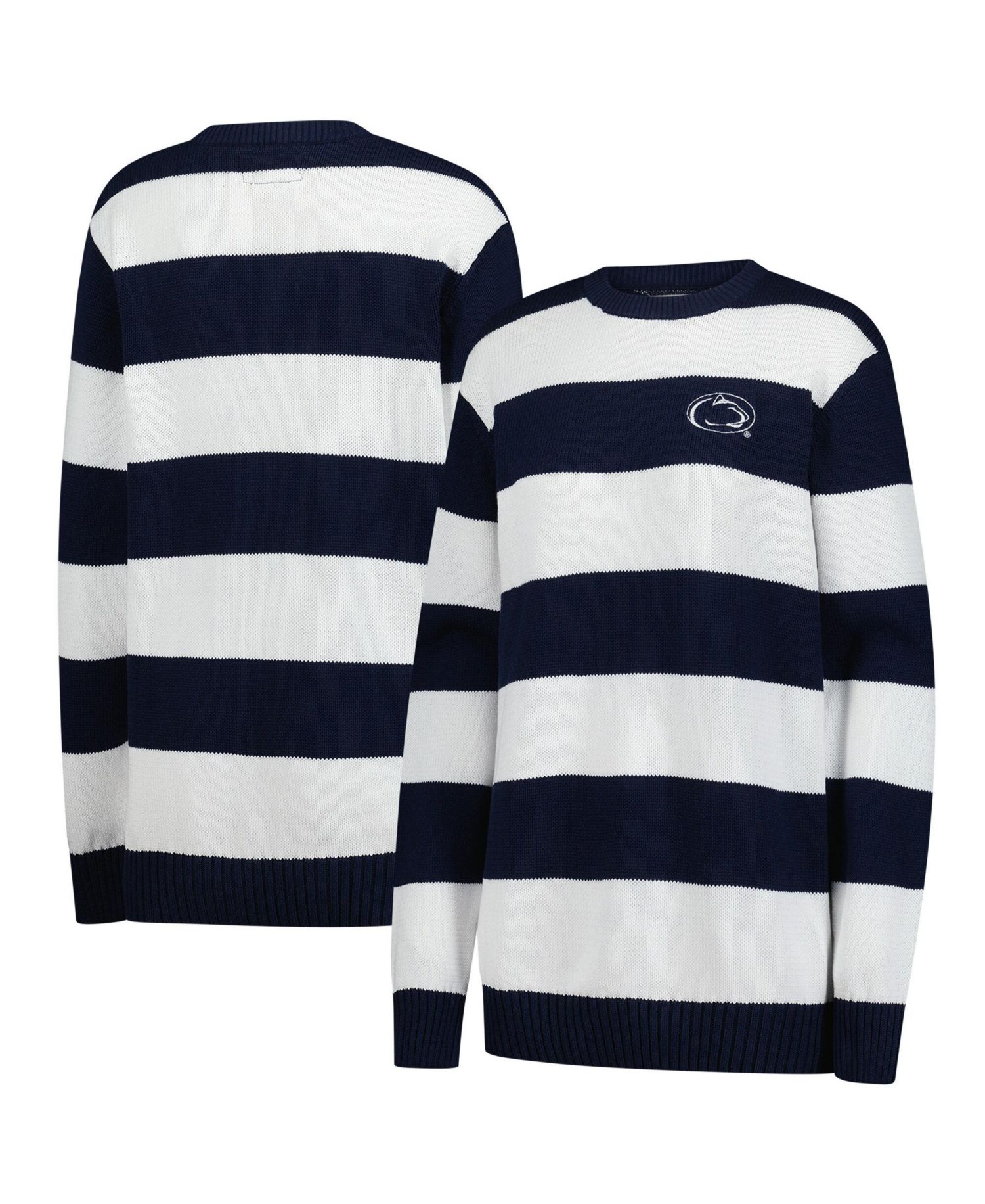 Men's and Women's White/Navy Penn State Nittany Lions Renew Knit Stadium Sweater