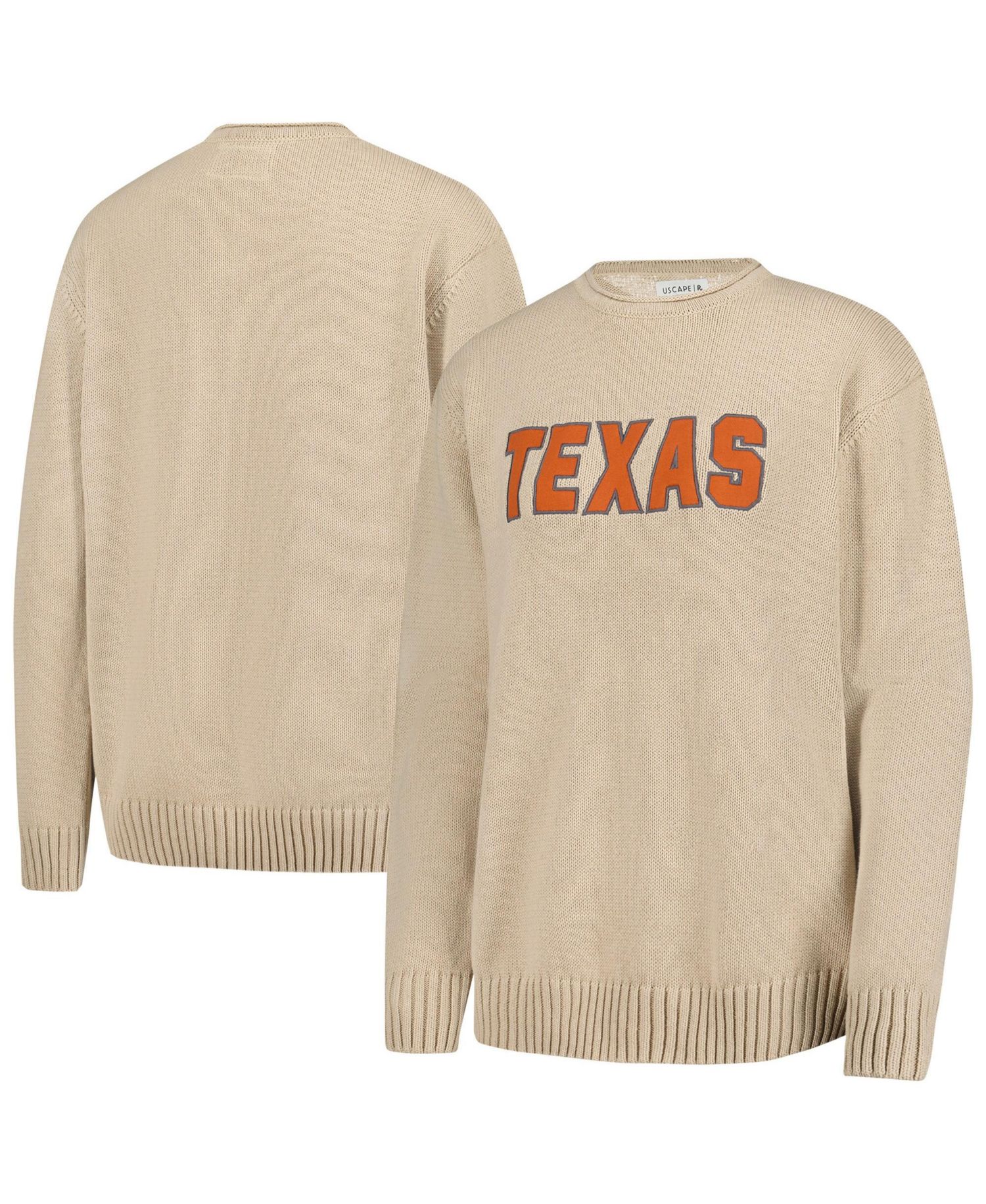 Men's and Women's Ash Texas Longhorns Embroidered Applique Sweater