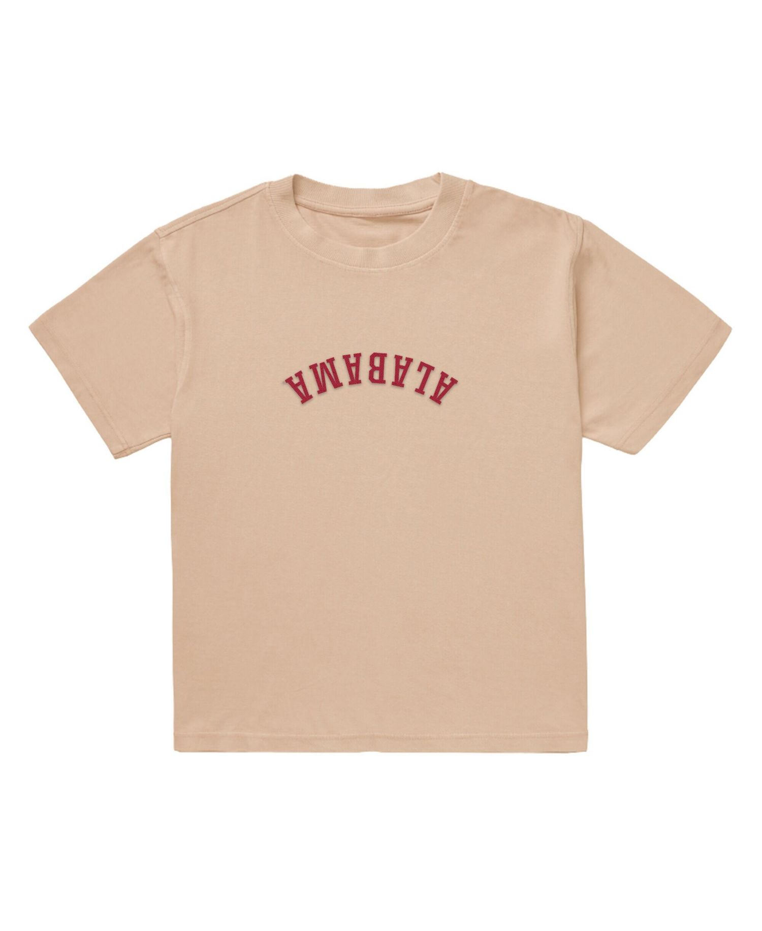 Men's Tan Alabama Crimson Tide Upside Down Embroidered Vintage Heavyweight T-Shirt