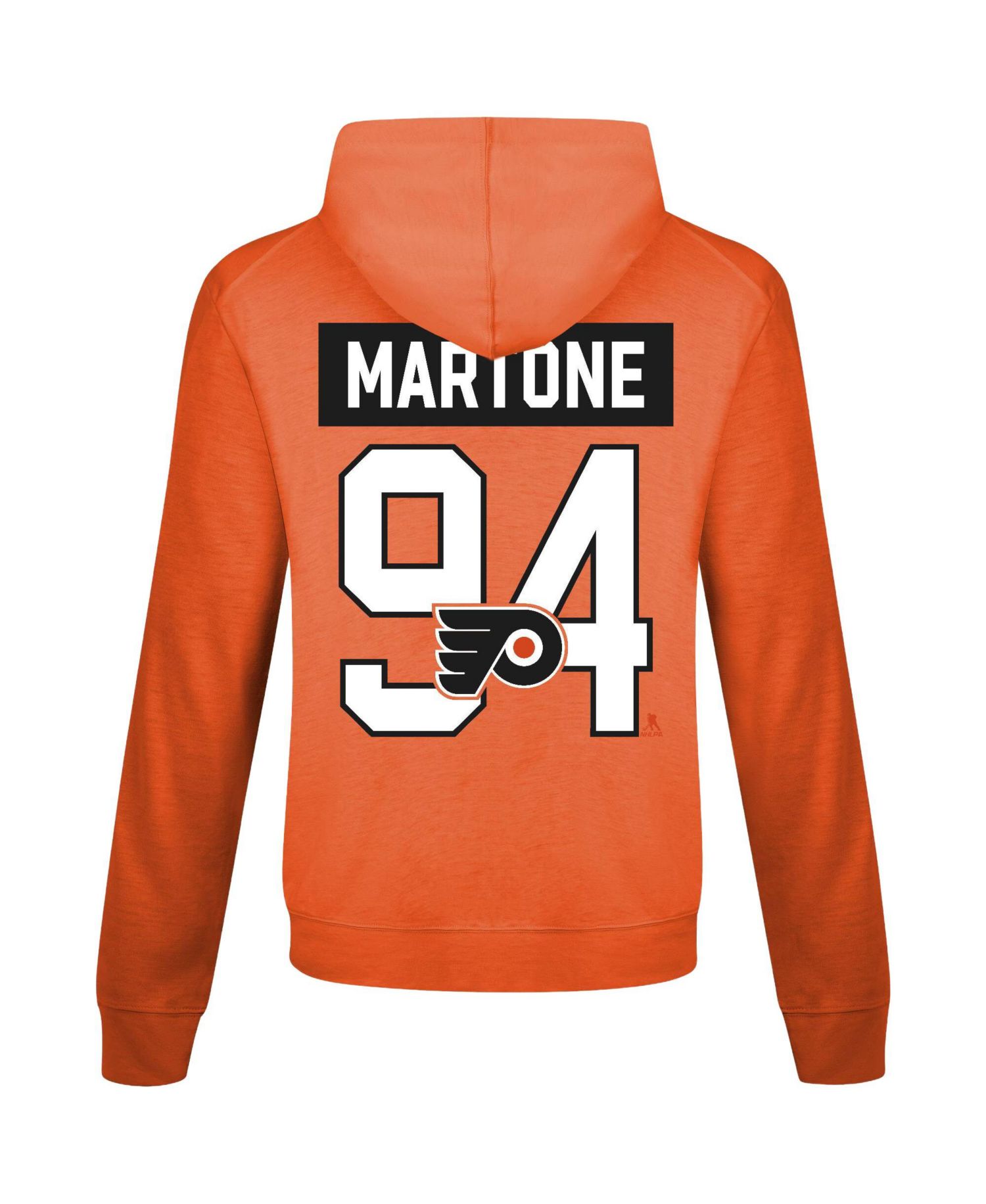 Men's Porter Martone Orange Philadelphia Flyers Relay Name & Number Long Sleeve Hooded T-Shirt