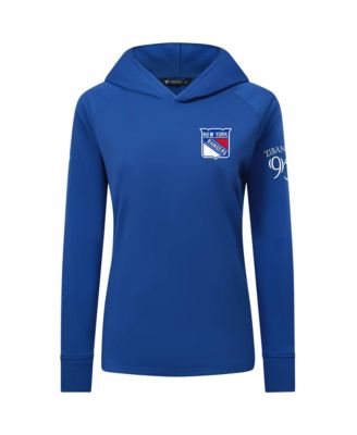 Women's Mika Zibanejad Blue New York Rangers Impression Name & Number Raglan Hoodie