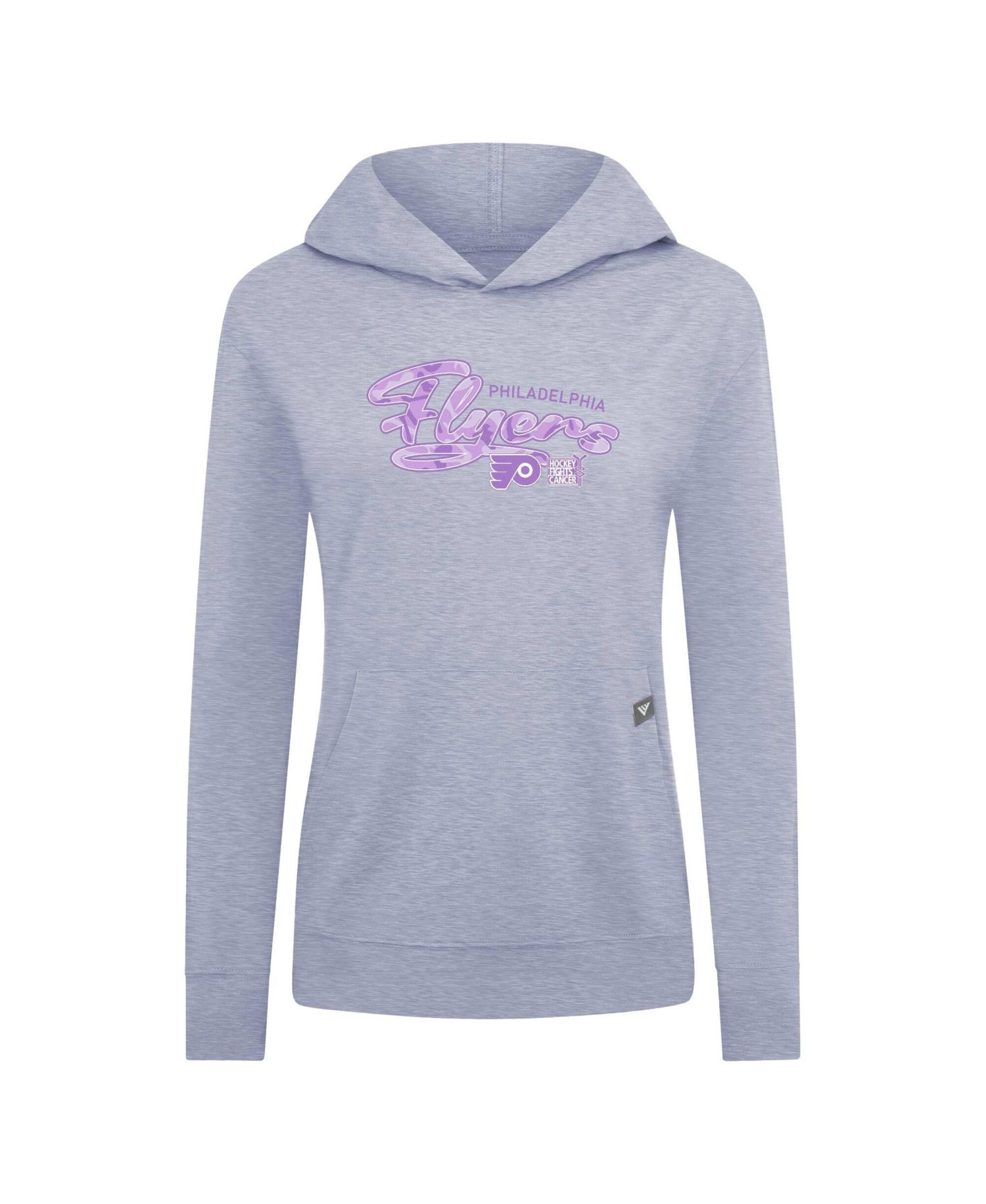 Women's Heather Gray Philadelphia Flyers Hockey Fights Cancer Relay Pullover Hoodie