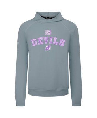 Men's Gray New Jersey Devils Hockey Fights Cancer Mandate Tri-Blend Hoodie