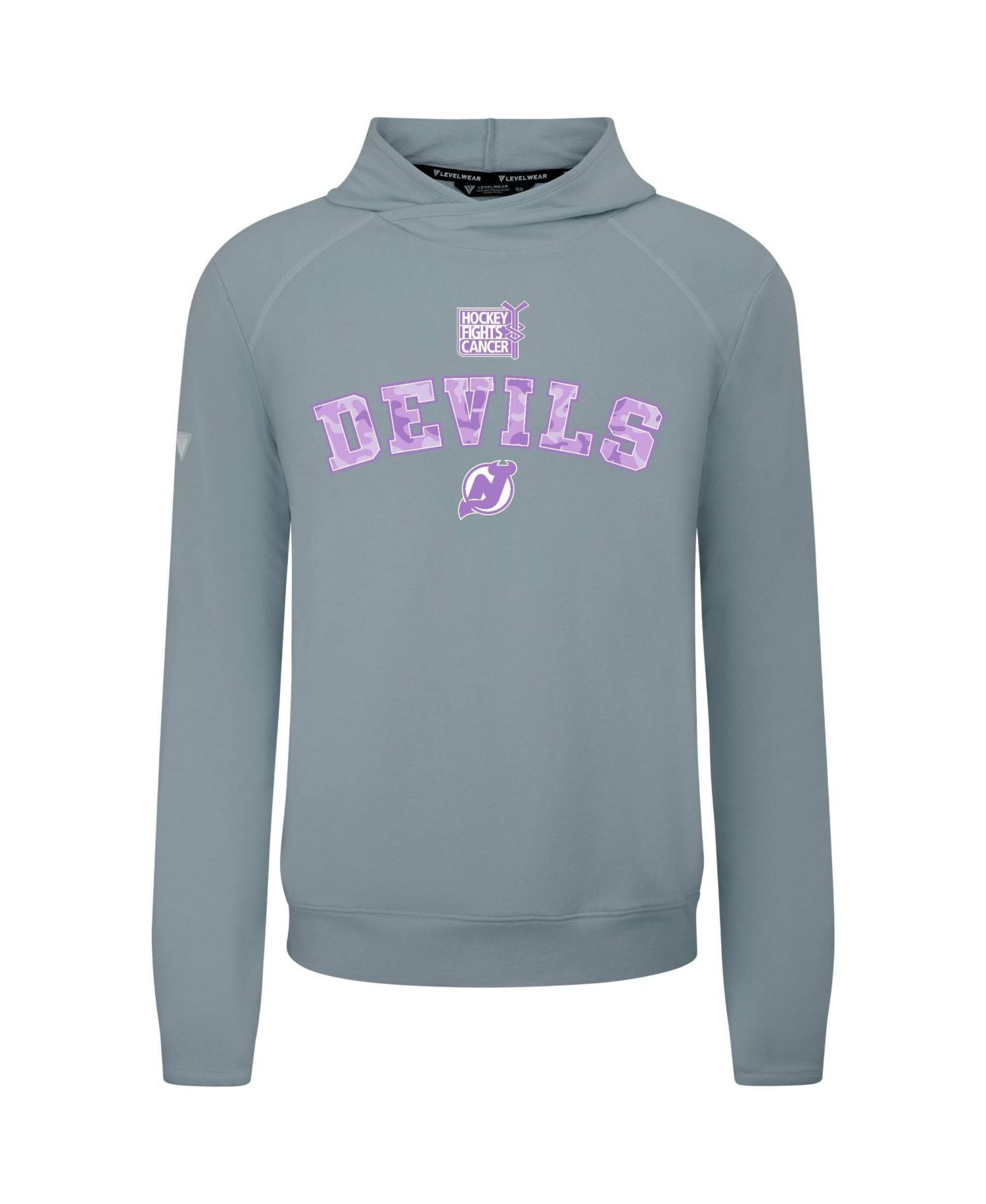 Men's Gray New Jersey Devils Hockey Fights Cancer Mandate Tri-Blend Hoodie