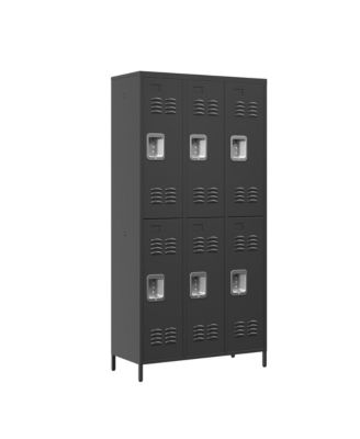 72"H 6-Door Metal Storage Locker - Secure Multi-Tier Employee and Gym Cabinet
