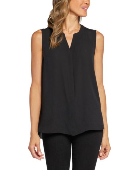 Женский топ NYDJ Sleeveless Pintuck, цвет: Чёрный