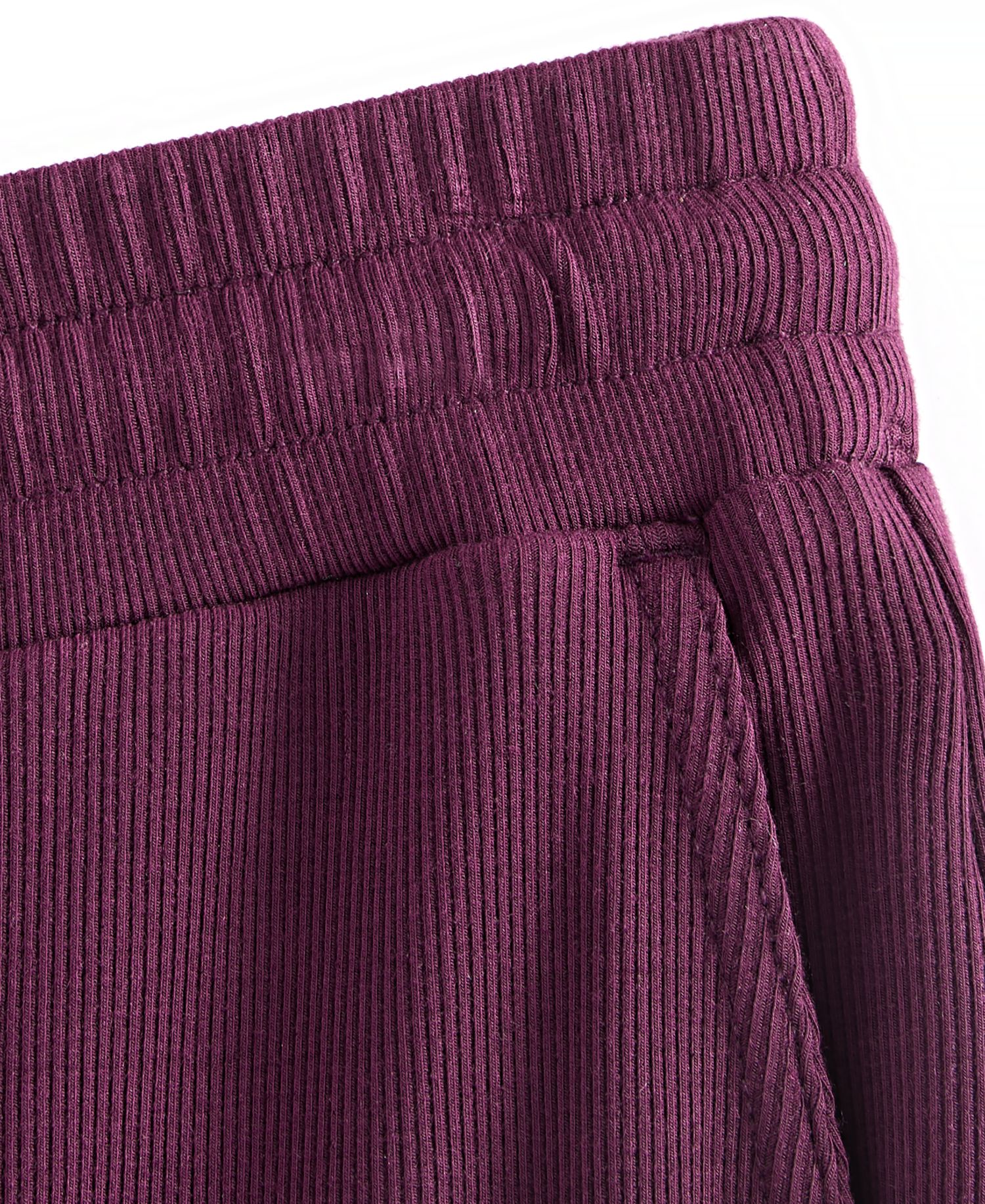 Petite Ribbed Knit High Rise Drawstring Wide-Leg Pants