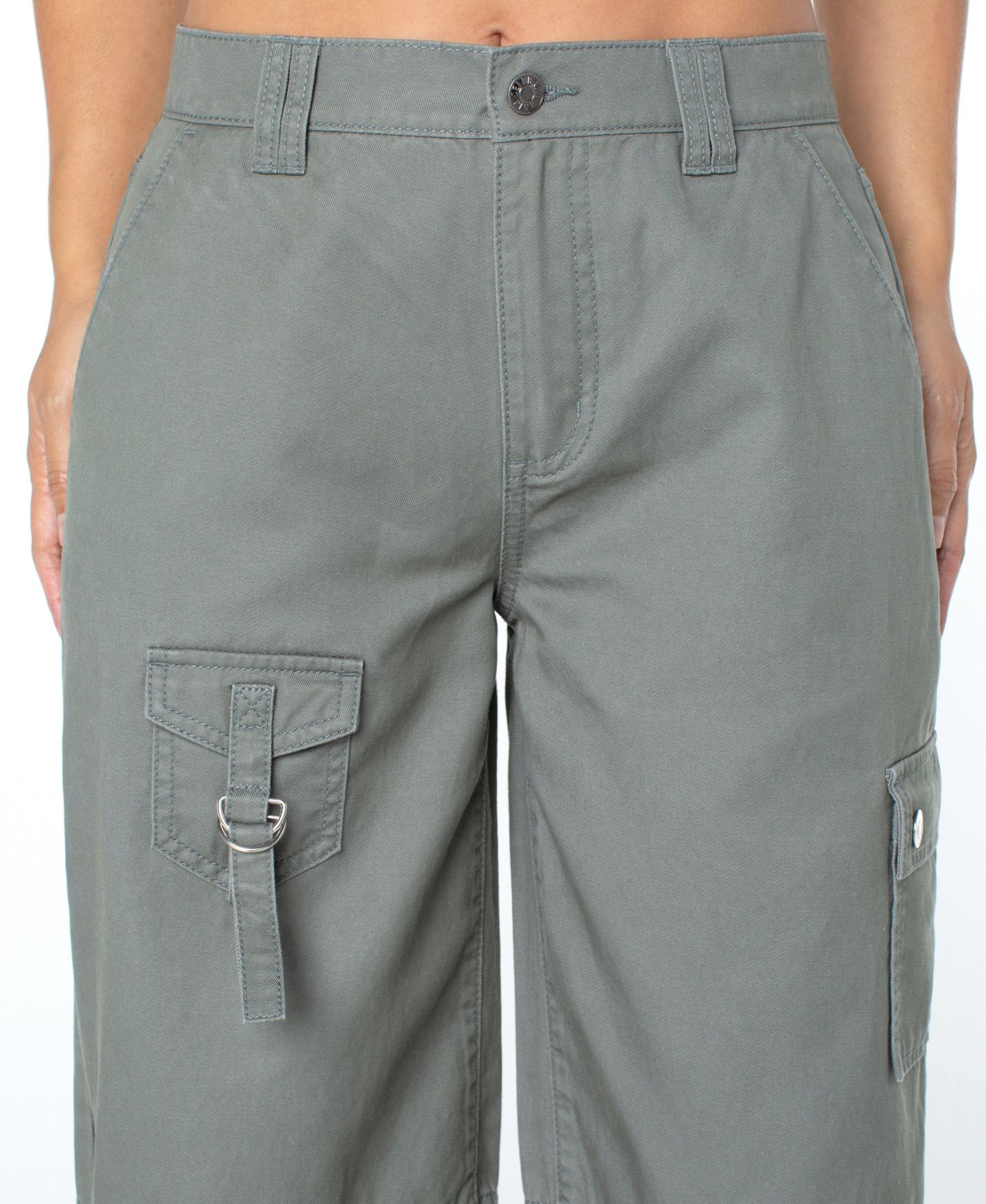 Женские брюки Celebrity Pink Juniors' High-Rise Wide-Leg Cargo, цвет: Пыльный оливковый — фото 3