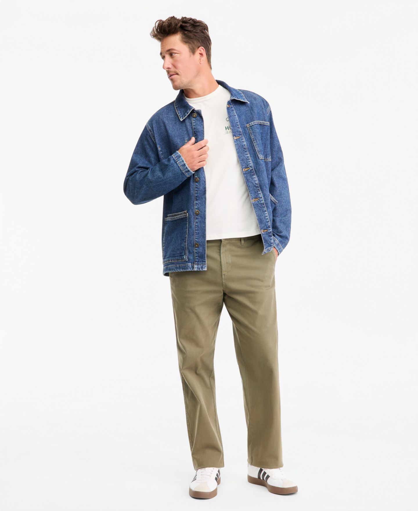 Мужские брюки Sun + Stone Cotton-Blend 32" Inseam Relaxed Chino, цвет: Шалфейный — фото 2