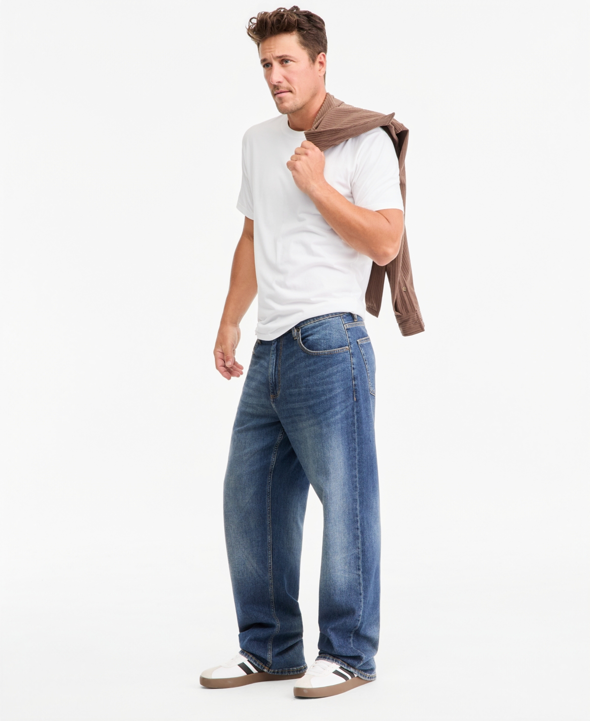 Sun + Stone Men's Hunter Destroy Mid-Rise Baggy Jeans, Macy's Exclusive