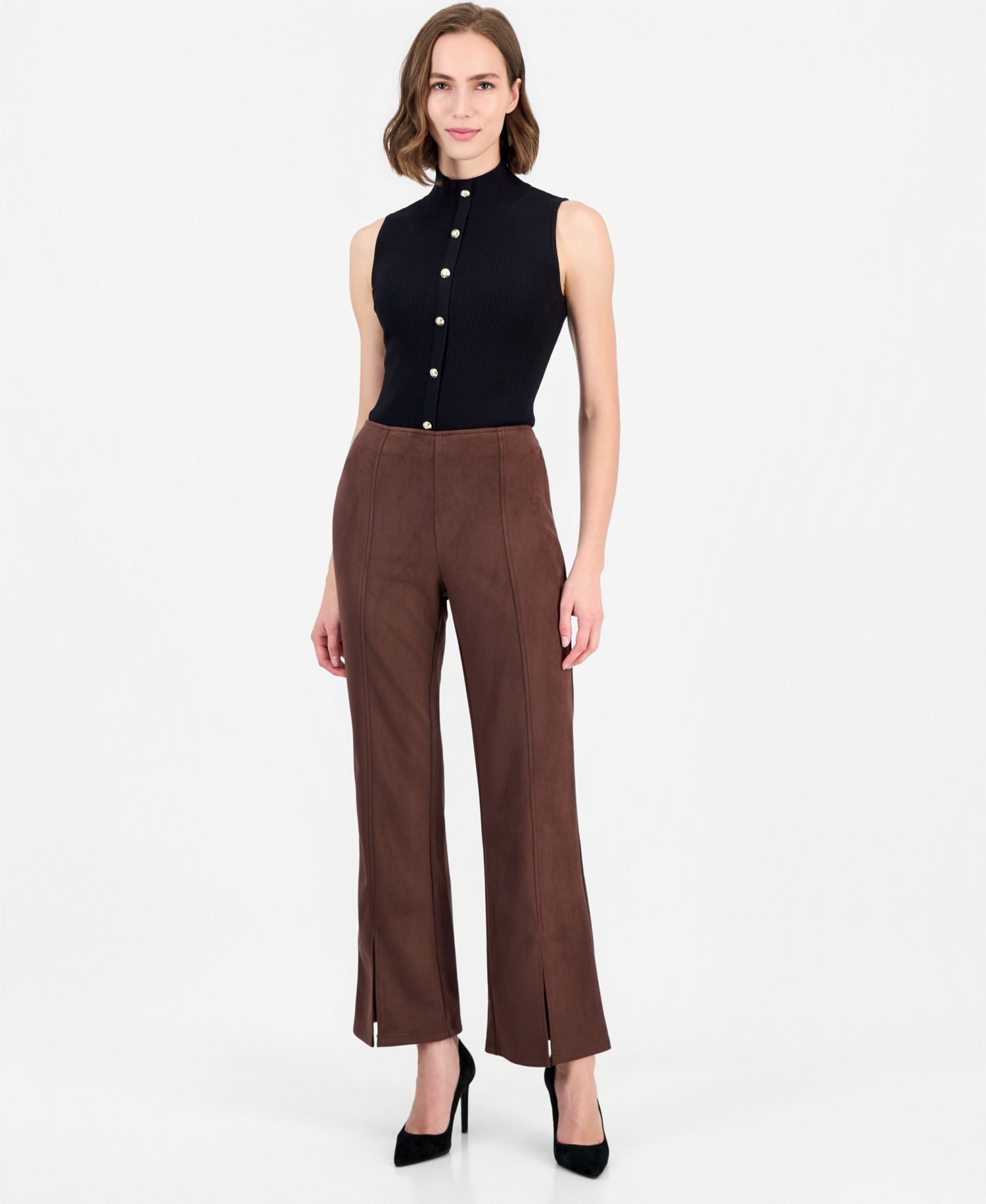 Women's High-Waisted Flare-Leg Pants