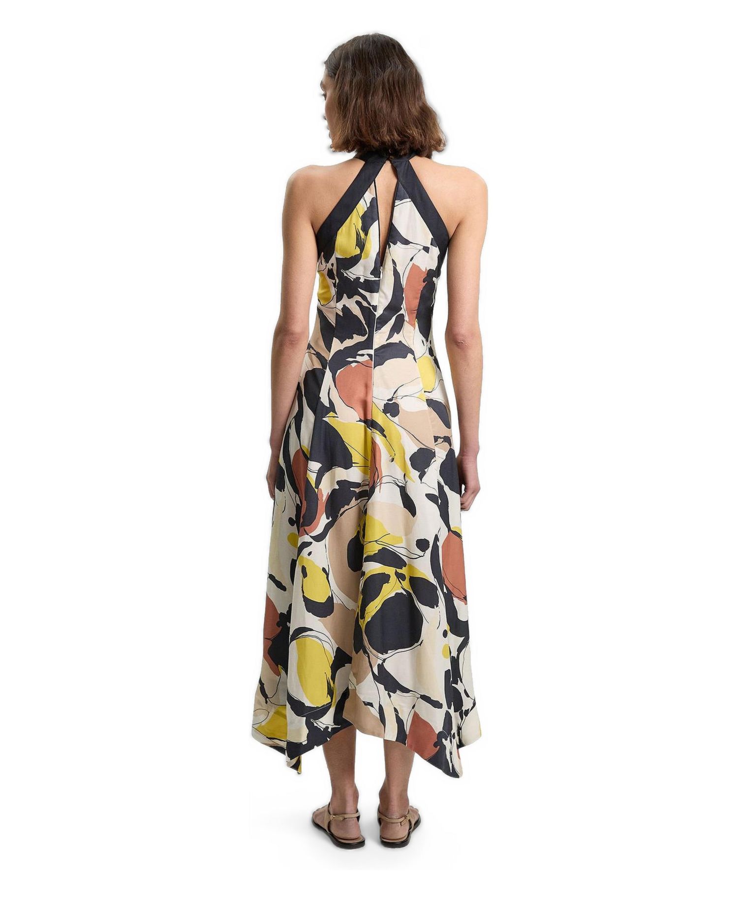 Women's Petite Abstract Print Halter Maxi Dress