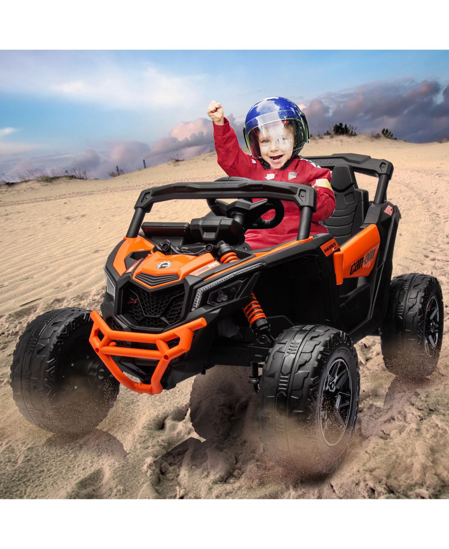 Детская игрушка homfan Licensed All-Terrain Electric Ride-On UTV, Off-Road Toy Car with Remote Control, Large Seat, LED Lights, Fun for Boys and Girls — фото 7