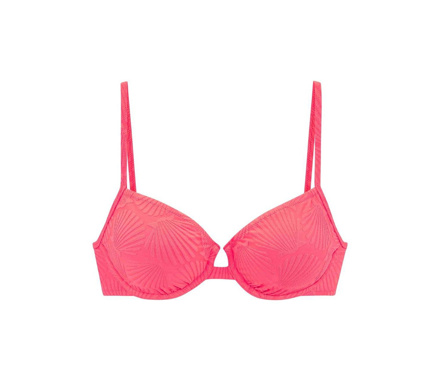 Women's Printed Shell Pattern High-Waist Underwire Bikini Top