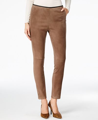 Weekend Max Mara Gerusia Suede-Front Leggings