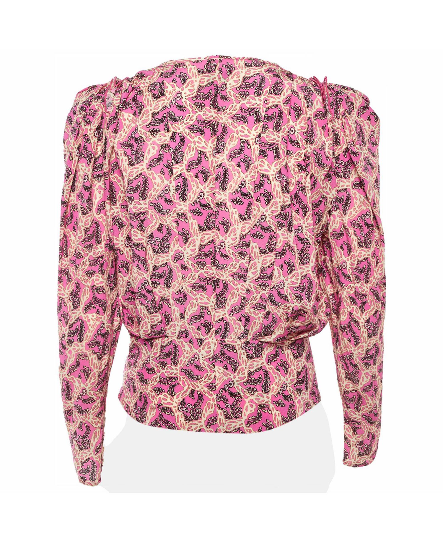Women's Zarga Paisley Print Silk Pleated Top