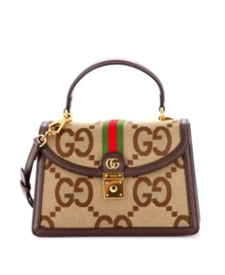 Small Ophidia Flap Top Handle Bag Jumbo GG Canvas