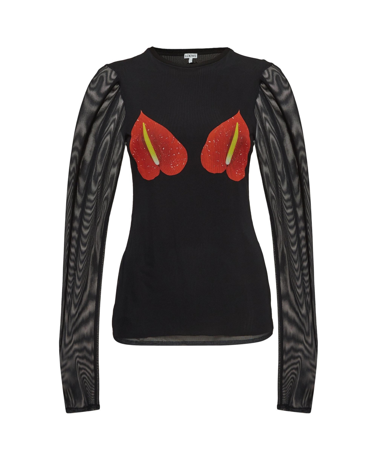 Pre-Owned Loewe Women's Anthurium Print Sheer Sleeve Top