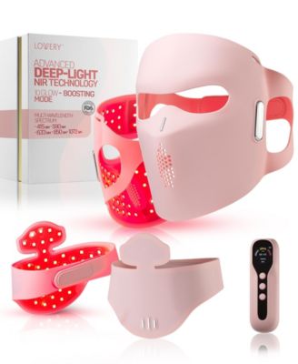 4D LED Light Therapy Face and Neck Set with Multiple Wavelengths - FDA-Cleared Anti-Aging Skin Rejuvenation, Medical-Grade Silicone
