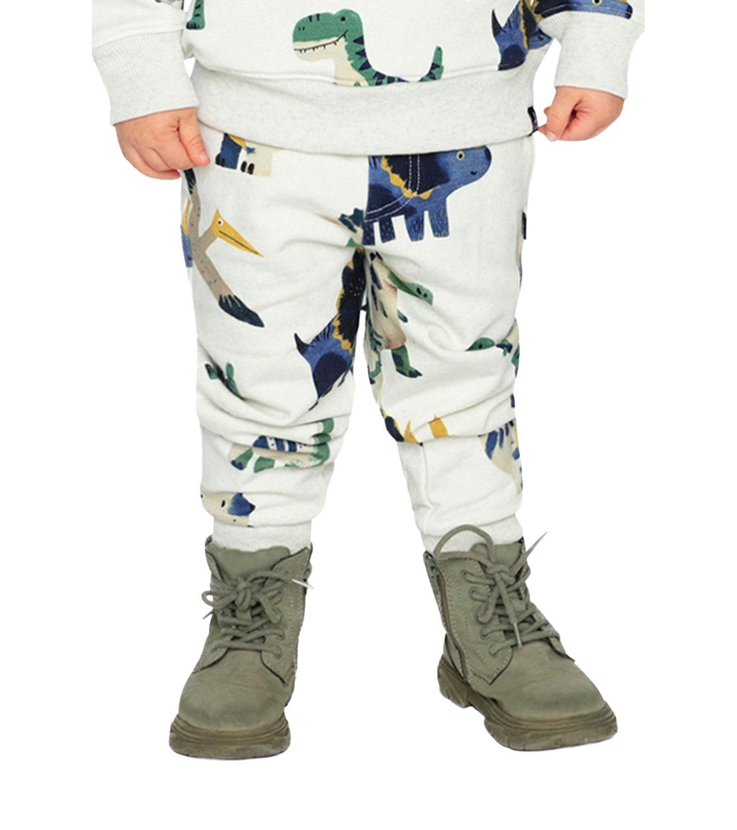 Little and Big Boy (7-6) Fleece Sweatpants Dinosaur Print