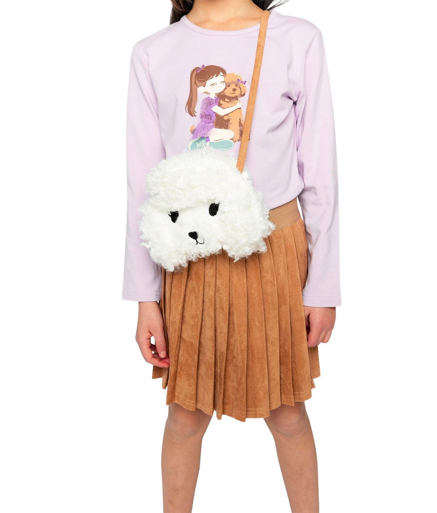 Детская сумка Deux par Deux Poodle Faux Fur Crossbody, цвет: Молочно-белый — фото 2