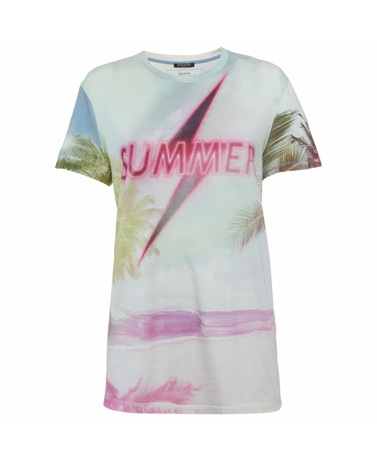 Pre-Owned Balmain Women's Summer Graphic Print Jersey T-Shirt