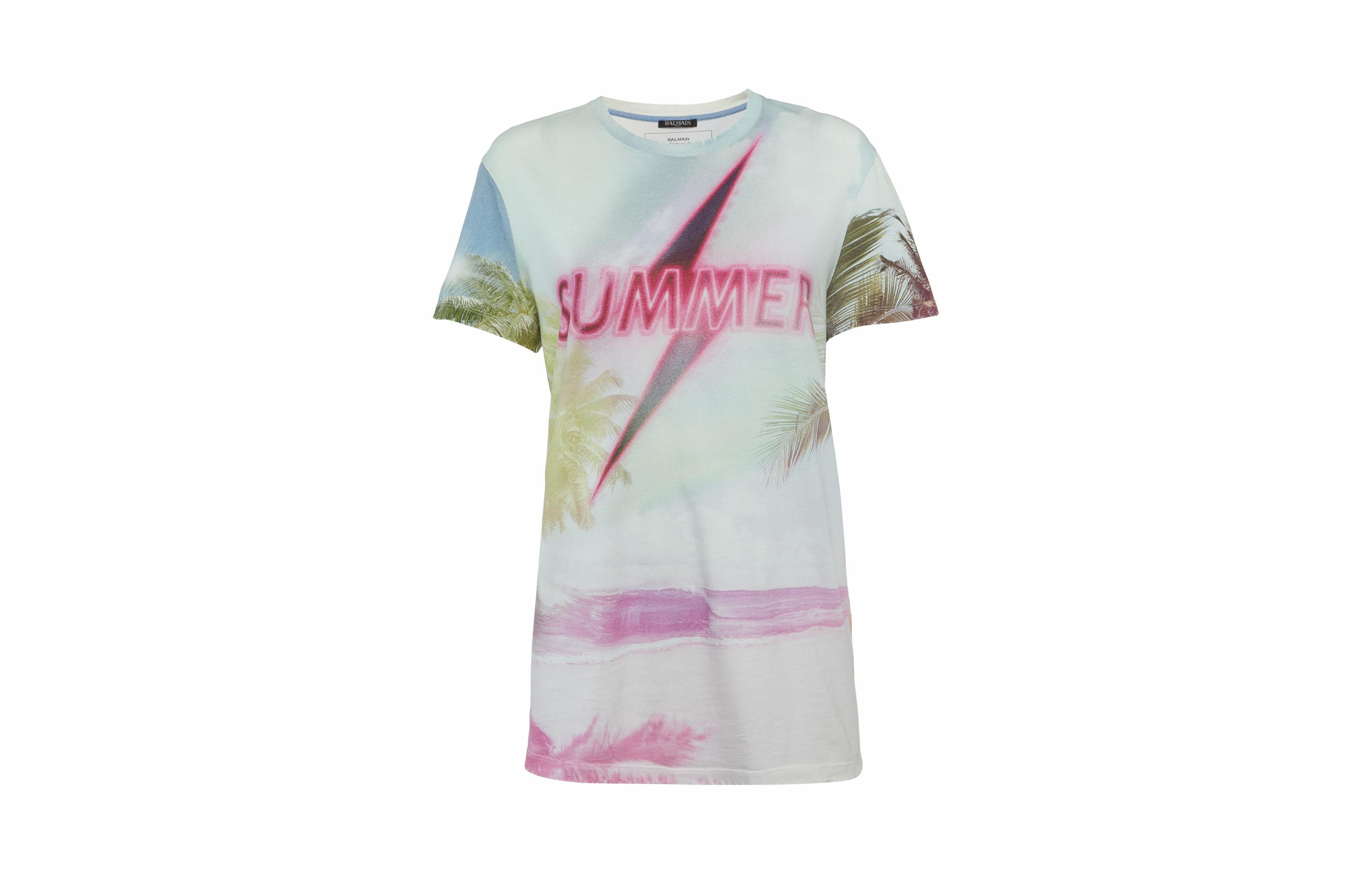 Pre-Owned Balmain Women's Summer Graphic Print Jersey T-Shirt