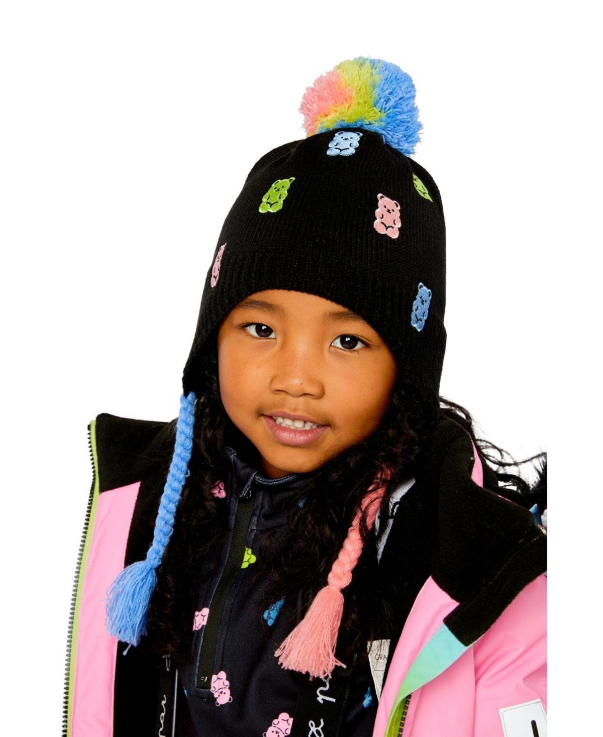 Deux par Deux Little and Big Girl (5-14) Winter Peruvian Knit Hat with Pompom