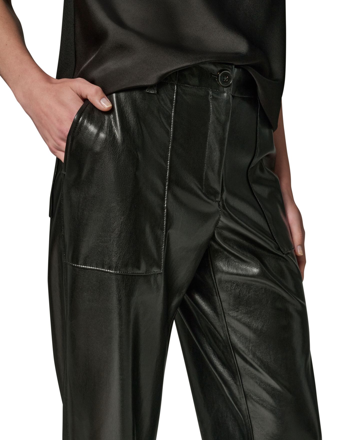 Женские брюки Donna Karan New York Petite Patch Pockets Ankle, цвет: Чёрный — фото 4