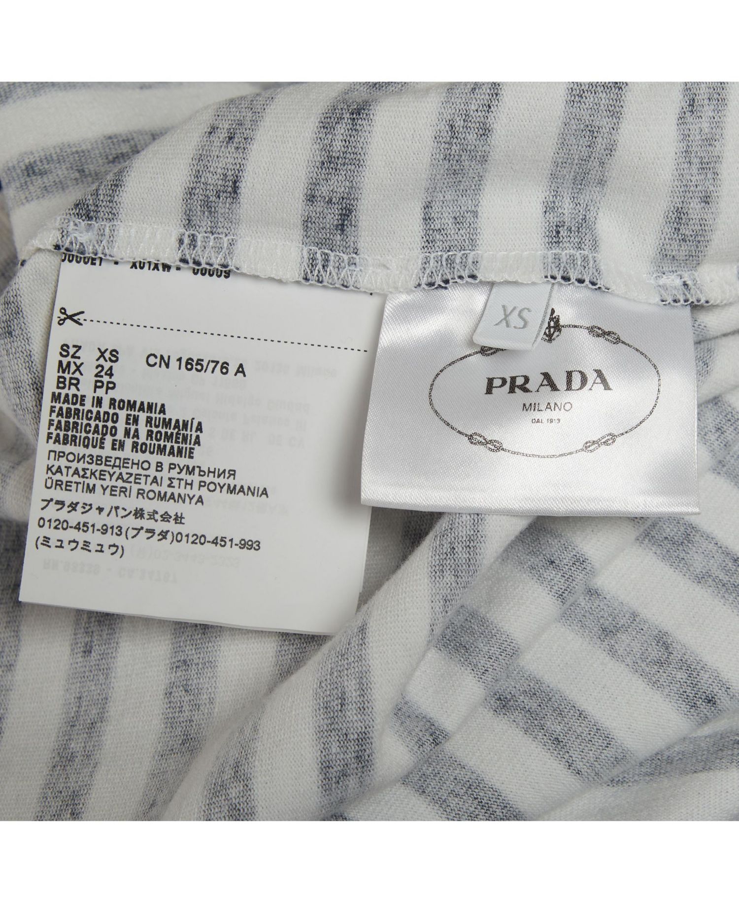 Women's Striped Logo Cotton Knit T-Shirt
