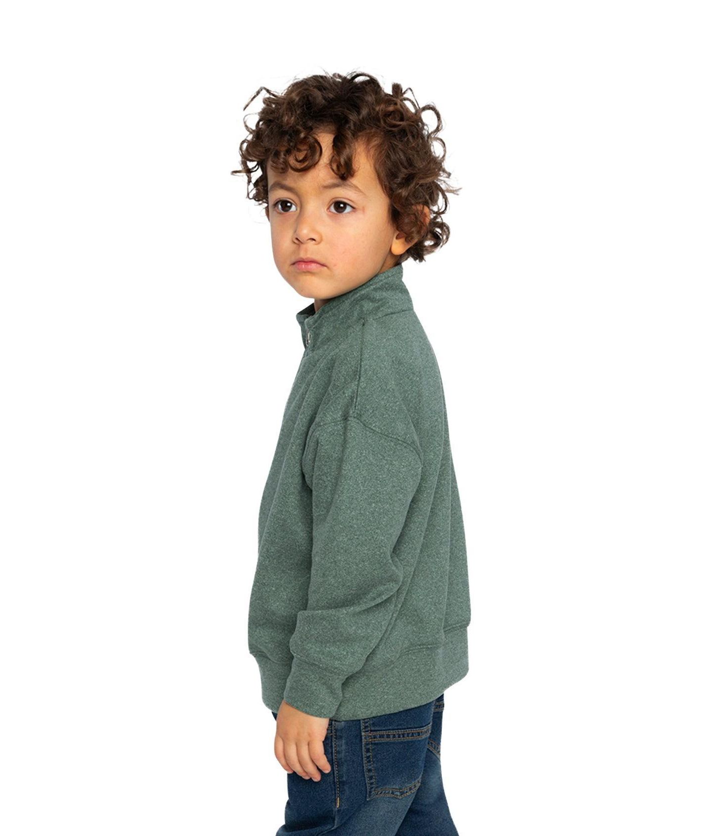Свитер Deux par Deux Half Zip Mock Neck для мальчиков-малышей, цвет: Тёмный зелёный — фото 3