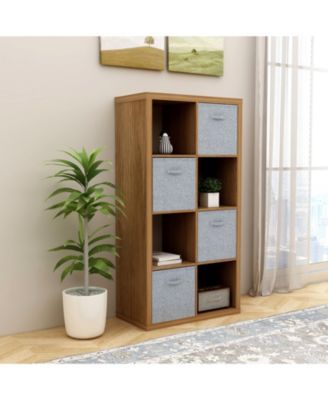 8-Cube Open Back Storage Bookcase Vertical Horizontal Dual Use Rack