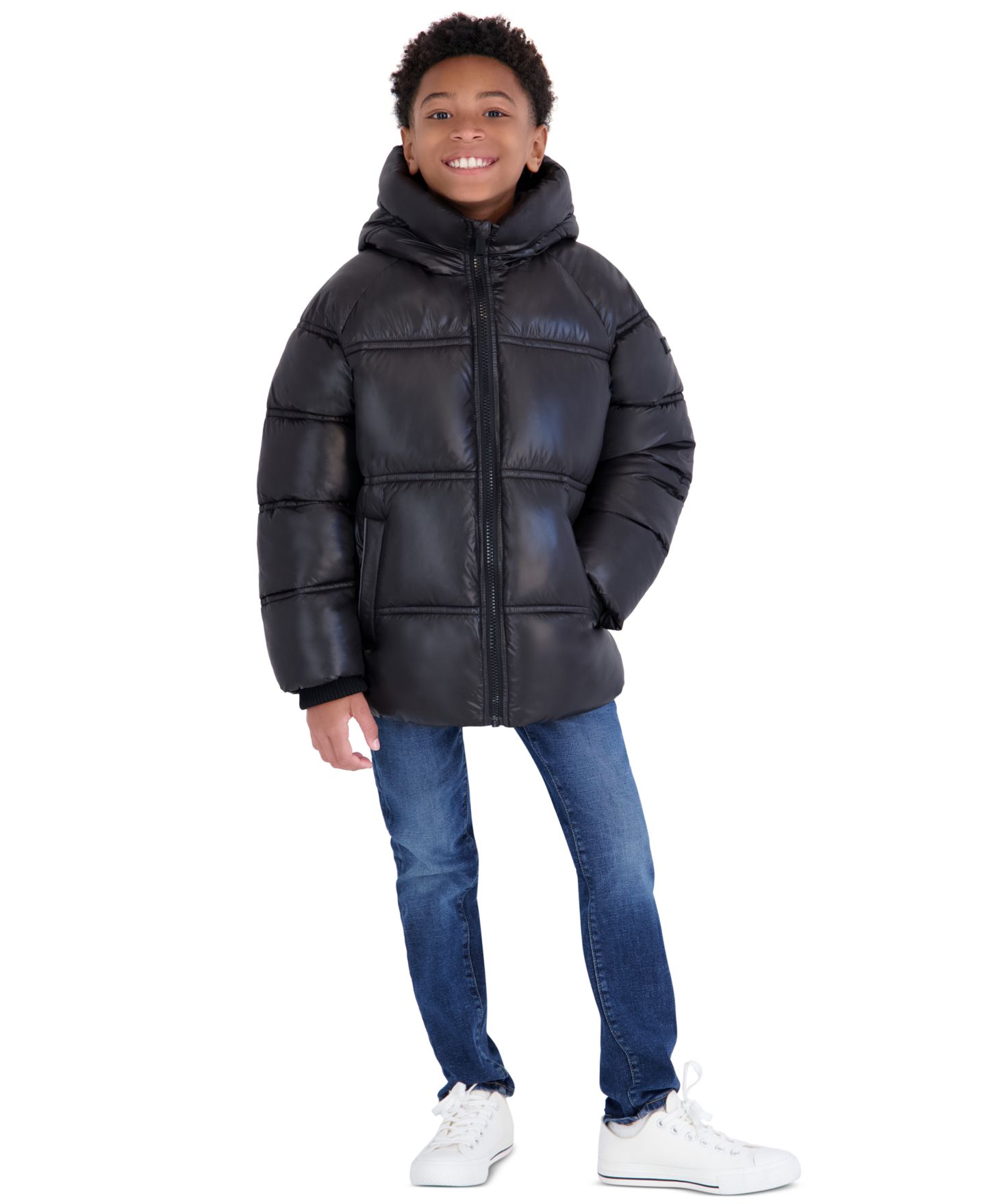 Куртка Michael Kors Heavyweight Shine Puffer Jacket для мальчиков-малышей, цвет: Чёрный — фото 2