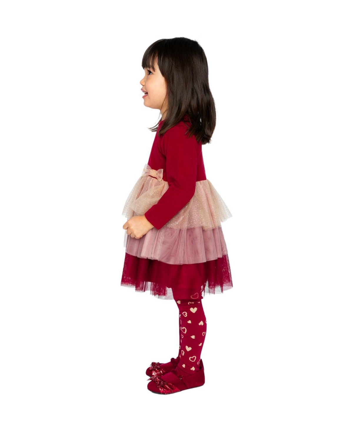 Deux par Toddler Girls (2T-5T) Bi-Material Dress with Glittering Skirt